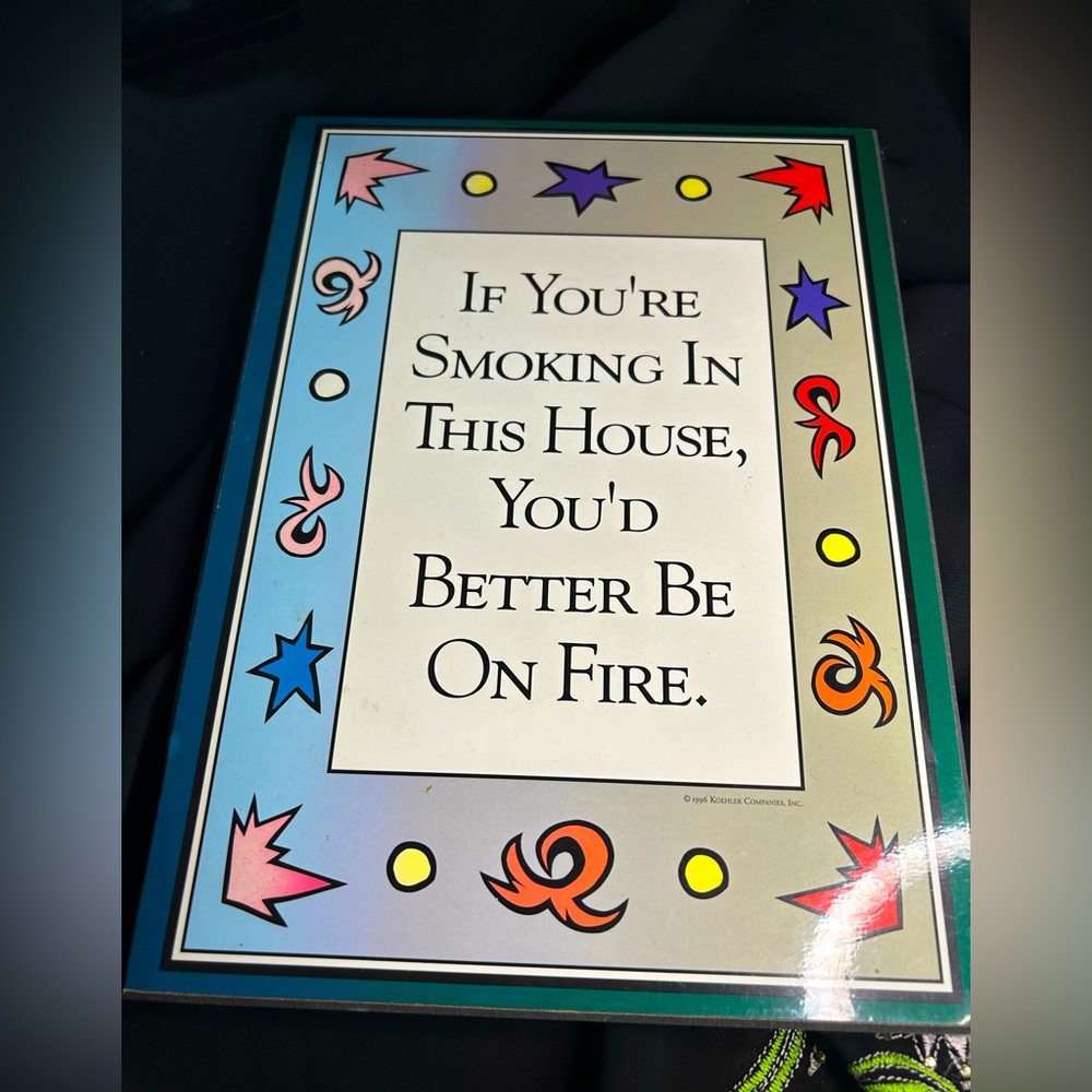 💜 CLEARANCE KOEHLER COMPANIES 90s VTG  Wood Sign. One corner damaged, sun faded.